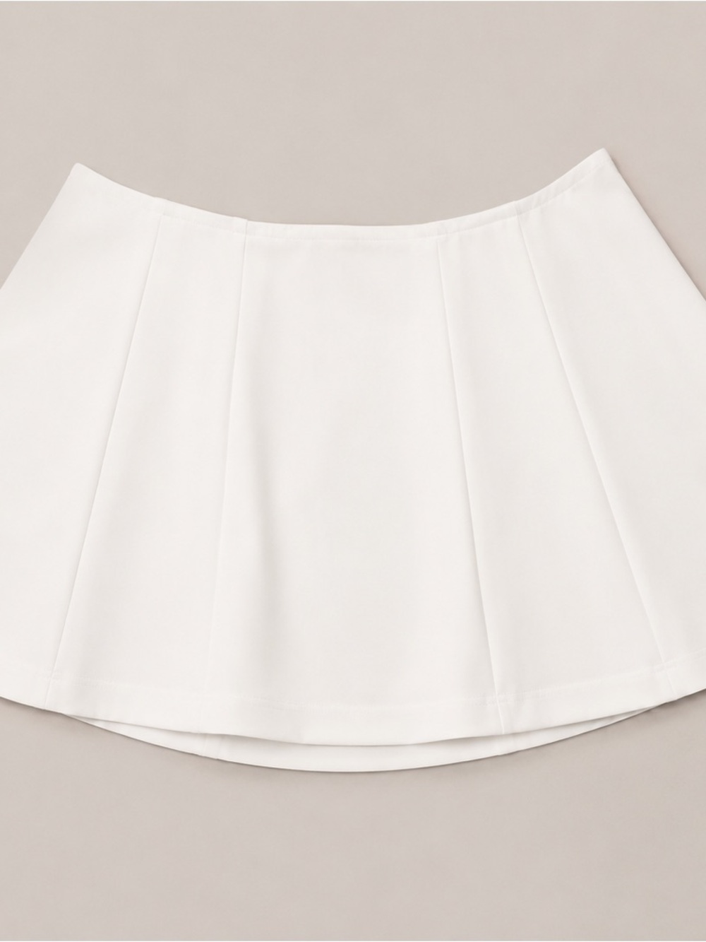 White Linen Blend Mini Skirt